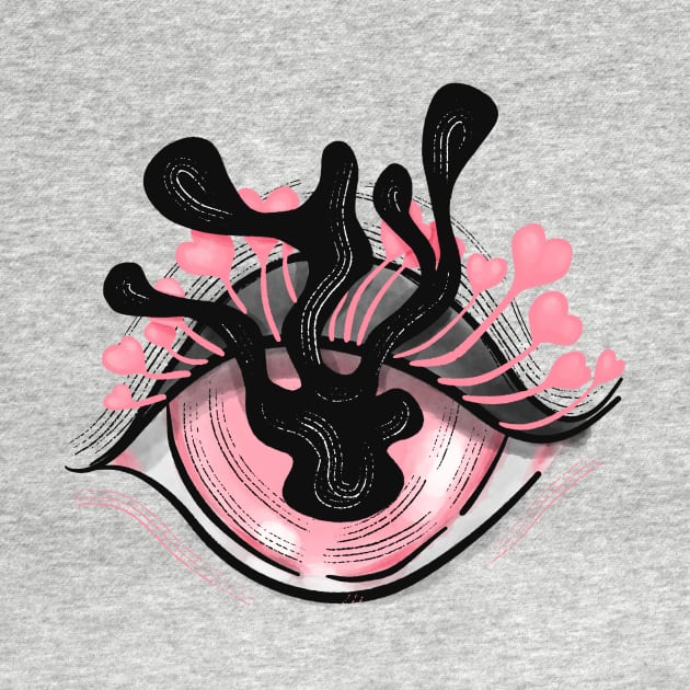 Weird Pink Eye Cute Pastel Goth by Boriana Giormova